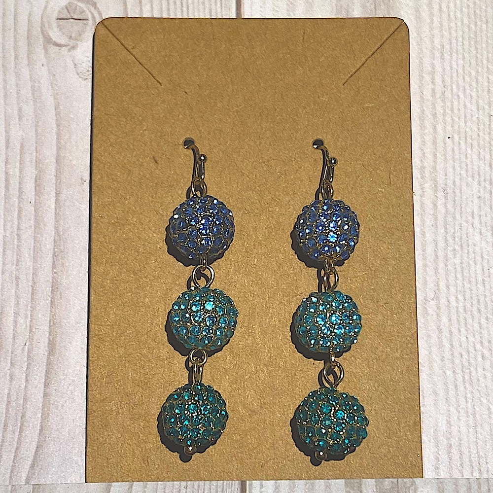 Blue ombré orb dangle earrings